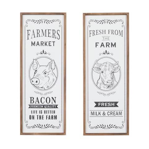 White Wood Farmhouse Wall Decor Text (Set of 2)