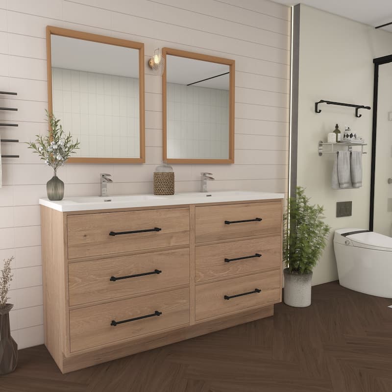 Victoria 60'' Free-standing Vanity with Double Reinforced Acrylic Sink - 59.5