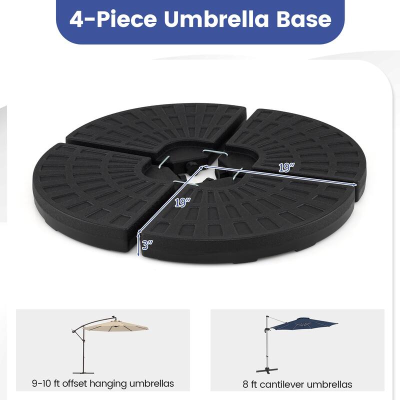 Gymax 4-Piece 140 LBS Water or Sand Filled Round Weight Plate Set