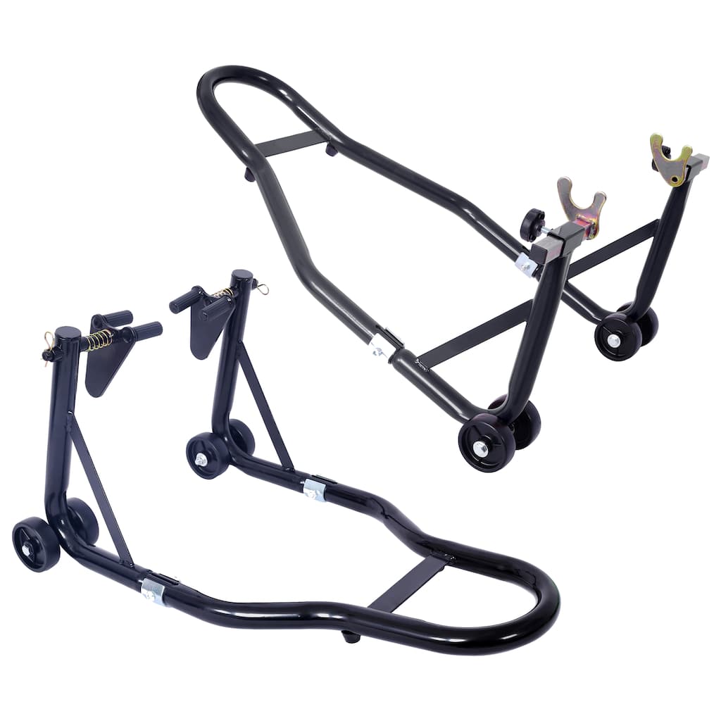 Motorcycle Stand 1000LB Sport Bike Front and Rear Wheel Lift Swingarm Paddock Stands Black U