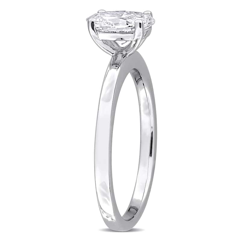 1ct TW Oval-Cut Lab-Grown Diamond Solitaire Engagement Ring in 10k White Gold