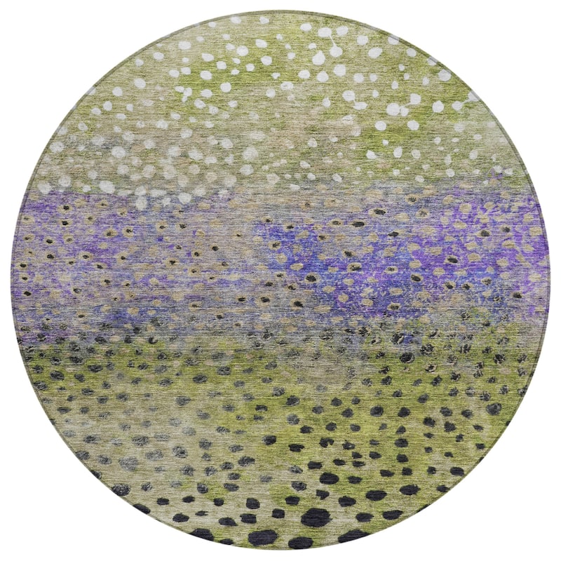 Machine Washable Indoor/ Outdoor Abstract Modern Chantille Rug