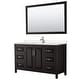 preview thumbnail 16 of 71, Daria 60 Inch Single Vanity, Cultured Marble Top, 58 Inch Mirror Dark Espresso,Chrome Trim,Carrara Cult. Marble Top