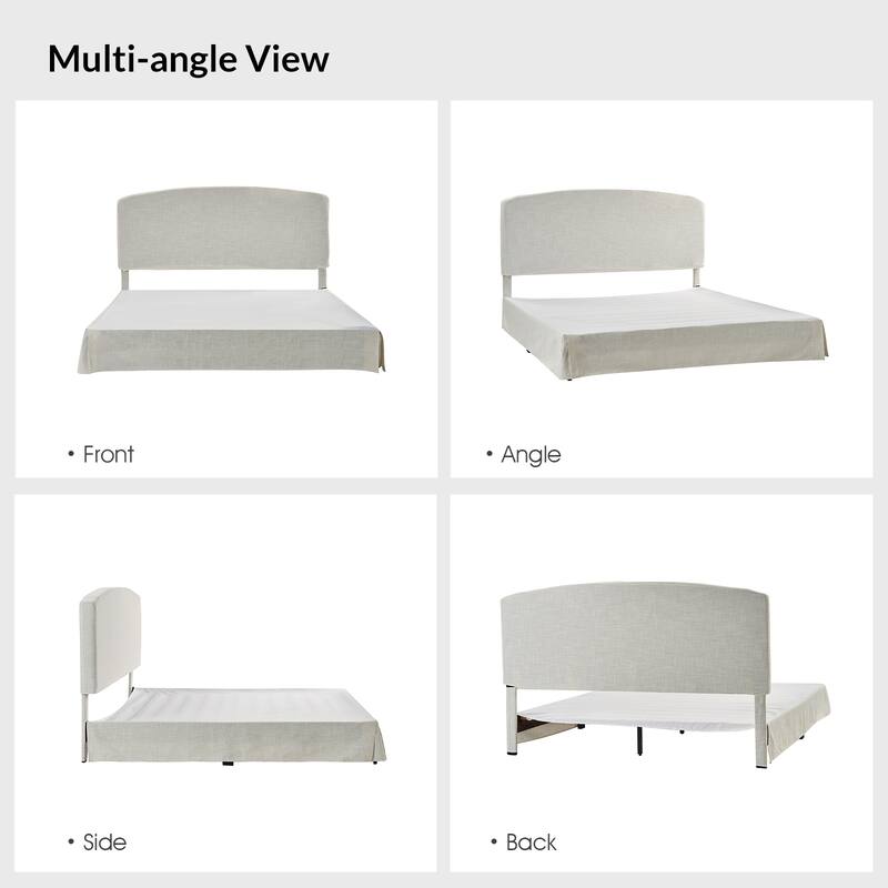 Knut Traditional 2 Piece Bedroom Upholstered Platform Bed with Washable Slipcover Set-QB by HULALA HOME