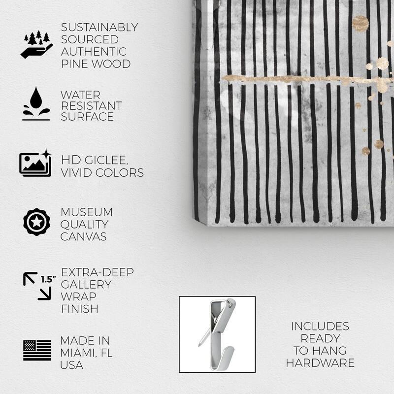 Wynwood Studio Canvas Abstract Love Forcefield Night Black and Modern & Contemporary Wall Art Canvas Print