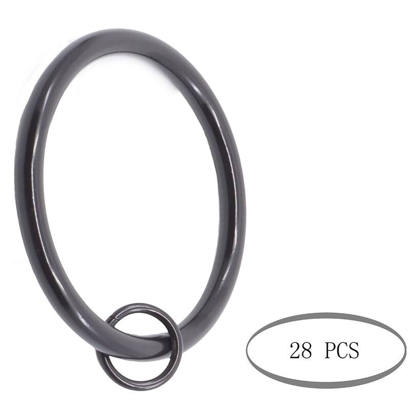 Meriville 2-Inch Inner Diameter Metal Flat Curtain Rings with Eyelets