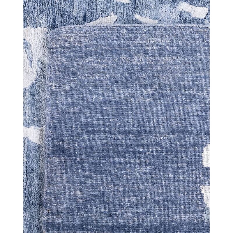 Modern One-of-a-Kind Hand-Knotted Area Rug - Gray, 9' 2" x 12' 2" - 9' 2" x 12' 2"
