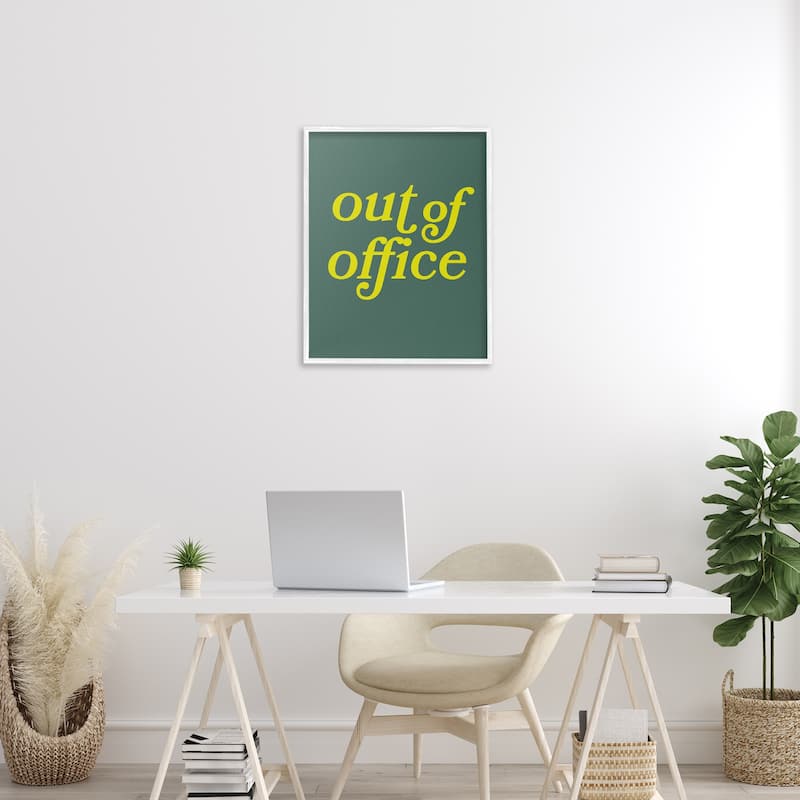 Stupell Minimal Out Of Office Framed Giclee Art Design By Victoria Barnes