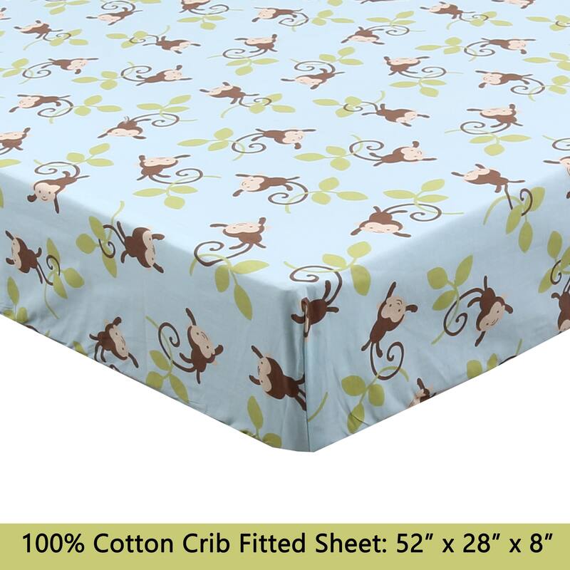 3-Piece Cotton Toddler Sheet Set for Kids Boys & Girls (Animals, Fish, Sports, Floral)