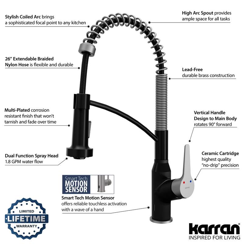 Karran Scottsdale Touchless Single-Handle Pull-Down Sprayer Kitchen Faucet