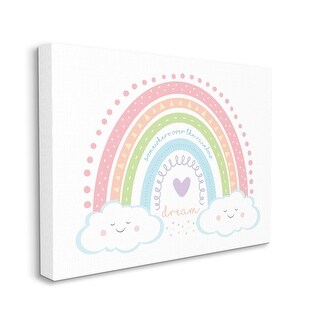 Stupell Dream Over the Rainbow Smiley Face Clouds Canvas Wall Art ...