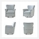 preview thumbnail 44 of 53, HULALA HOME Georg Transitional Floral Fabric Swivel Rocker Chair with Removable Backrest and Rolled Armrest Set of 2