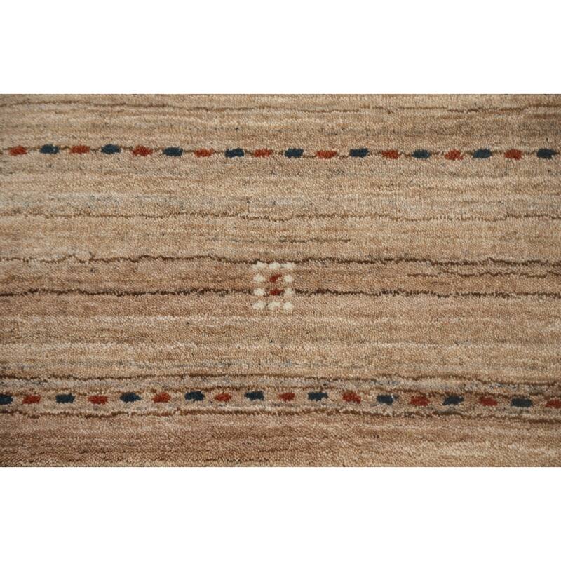 Hand Knotted Oriental 100% Wool Carpet Tribal Animal Pictorial Brown Gabbeh Area Rug - 8' 11'' X 8' 11''