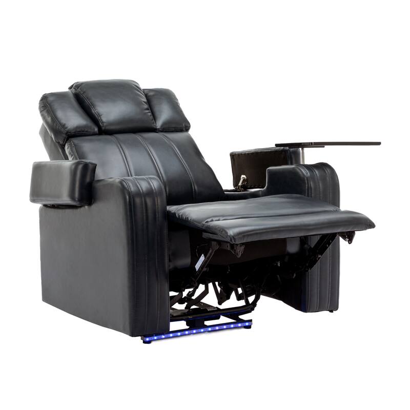 Power Recliner Individual Seat Home Theater Recliner with Cooling Cup Holder, Bluetooth Speaker, LED Lights, USB Ports