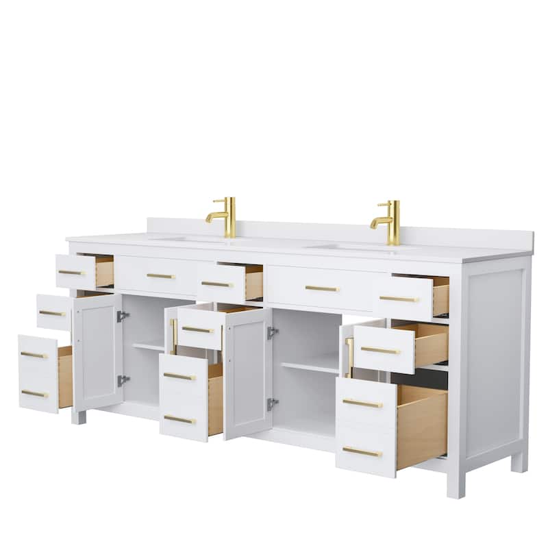 Beckett 84 Inch Double Vanity, Cultured Marble Top