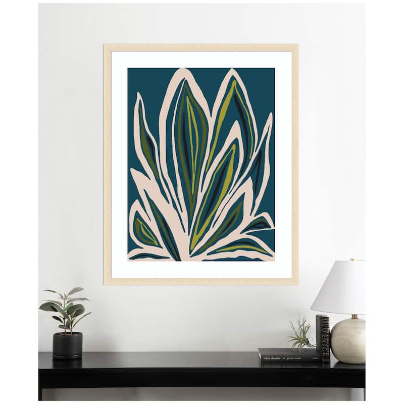Kate and Laurel Framed Art Blue Flora 1 by Alicia Bock