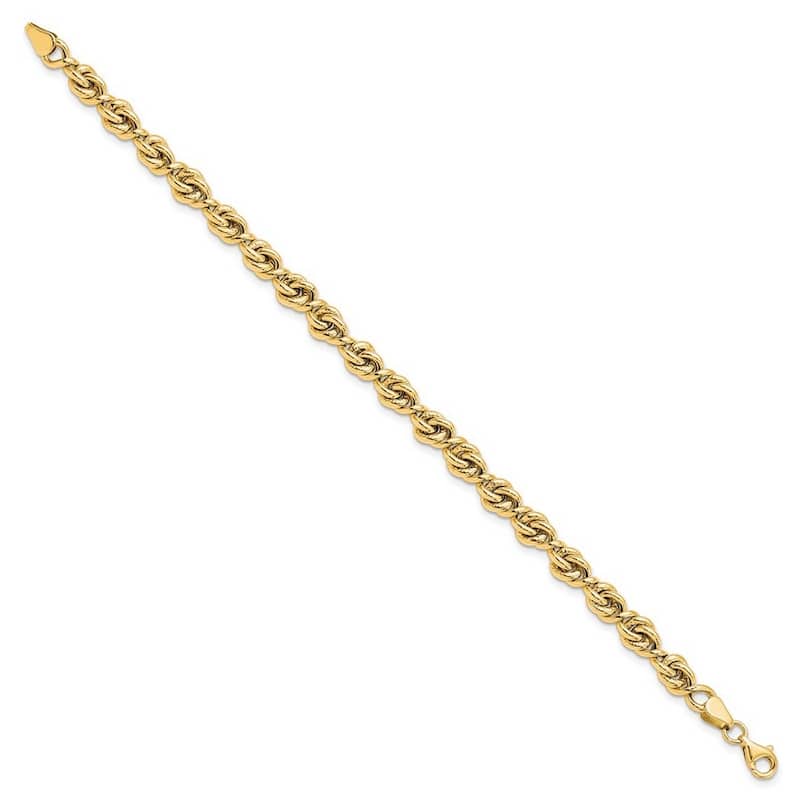 Curata 10k Yellow Gold Polished Love-knot Fancy Link Bracelet 7.25 Inch