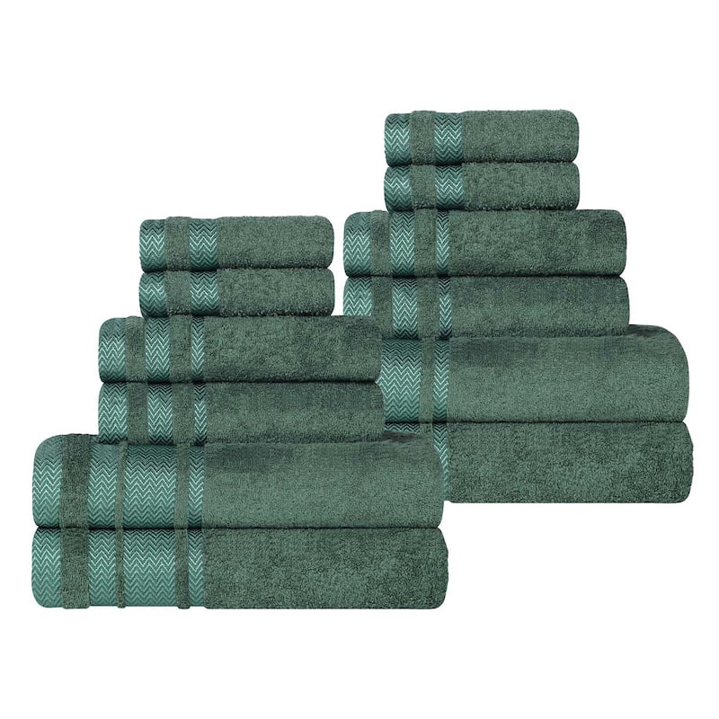 Superior Hays Cotton Medium Weight 12 Piece Bathroom Towel Set