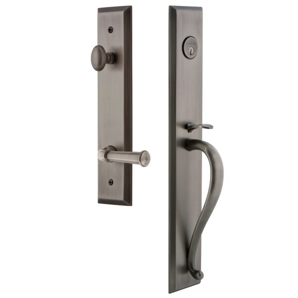 Grandeur FAVSGRGEO_ESET_238_LH Fifth Avenue Solid Brass Rose Left Handed Keyed Entry Single Cylinder Full Plate "S" Grip