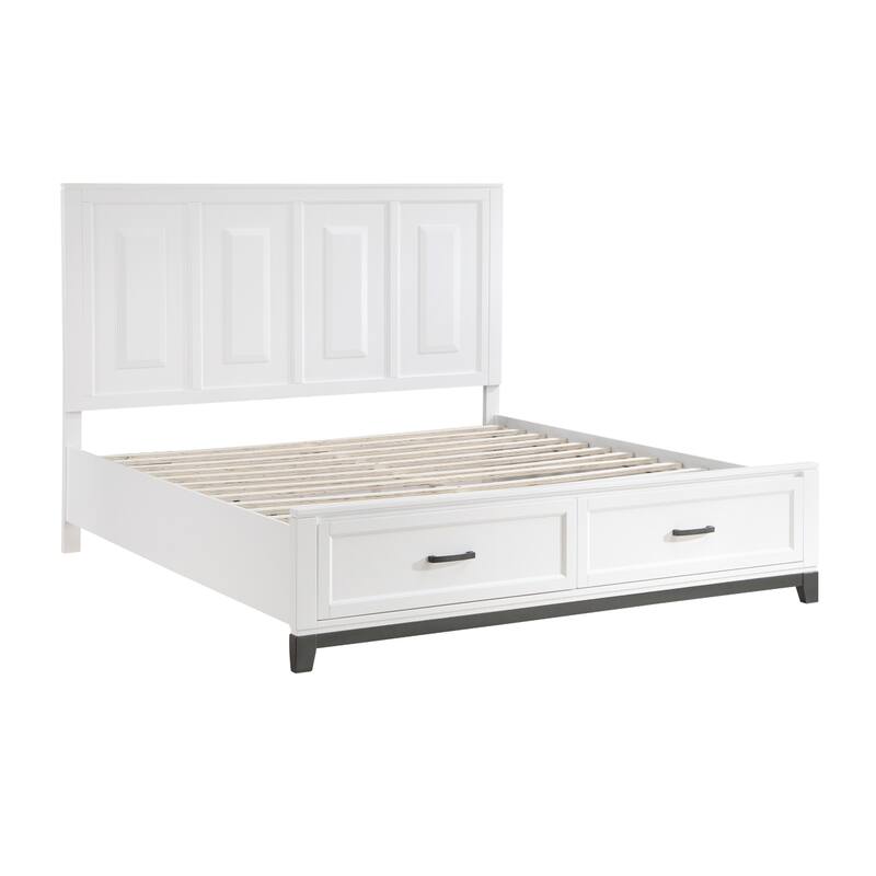 Saratoga White Storage Platform Bed