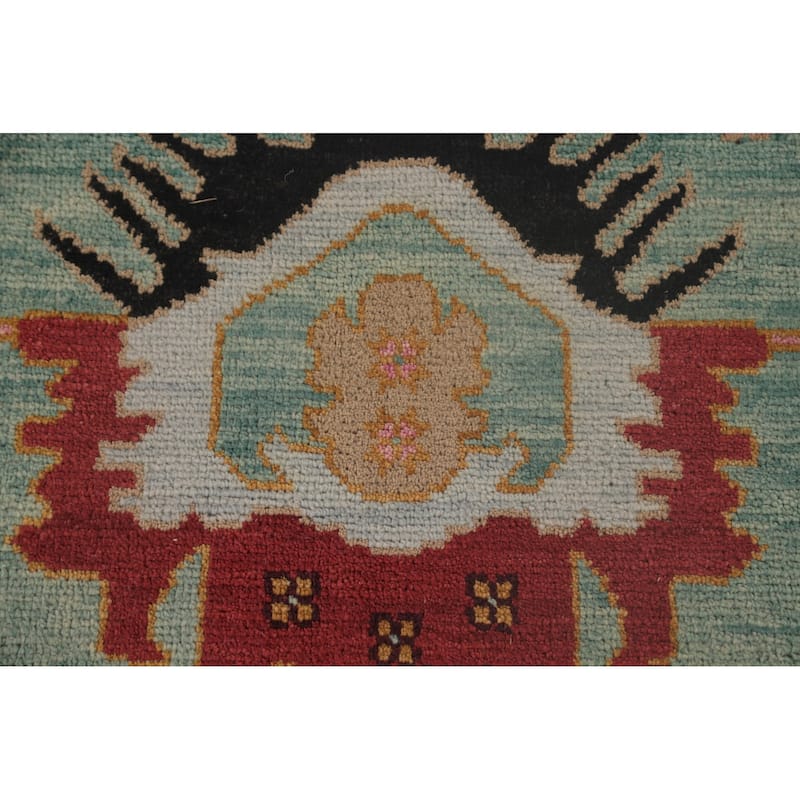 Light Green Heriz-Serapi Oriental Area Rug Handmade Wool Carpet - 8'11"x 11'9"