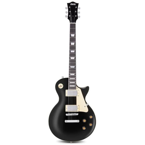 slide 2 of 6, LyxPro 39 Inch SB Series Electric Guitar for Beginner Black