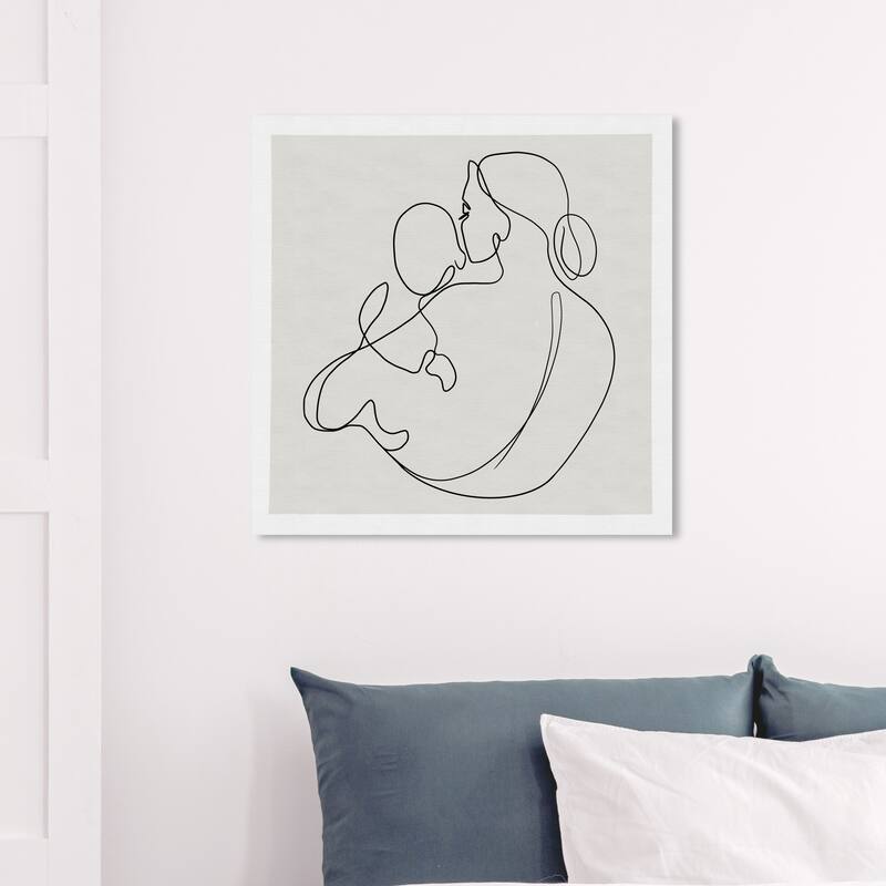 Olivias Easel Prints 'Mother and Child' People and Portraits Black Wall Art Canvas Print - 30 x 30
