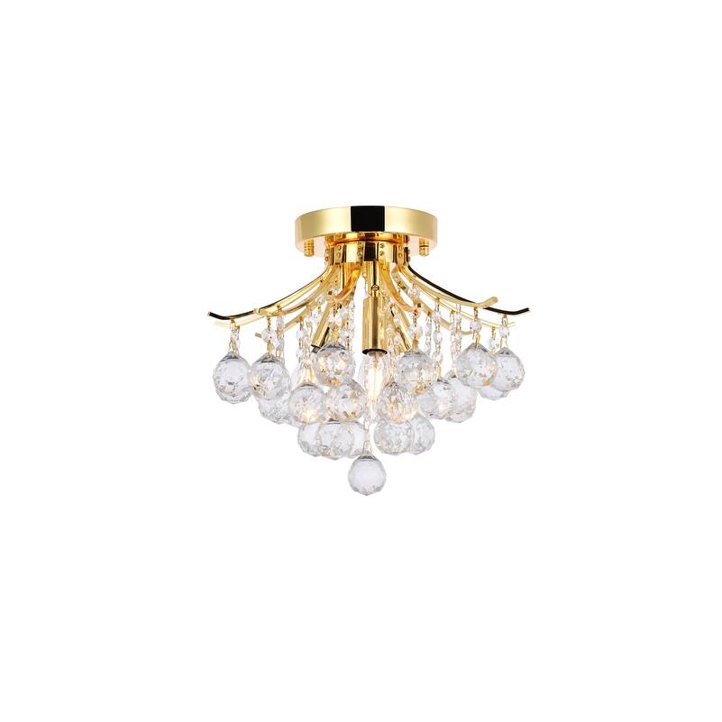 Somette 3-light Goldtone Flush-Mount Chandelier