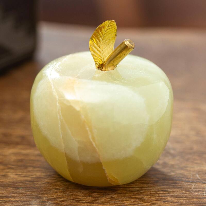 Novica Handmade Eris Apple Onyx Sculpture