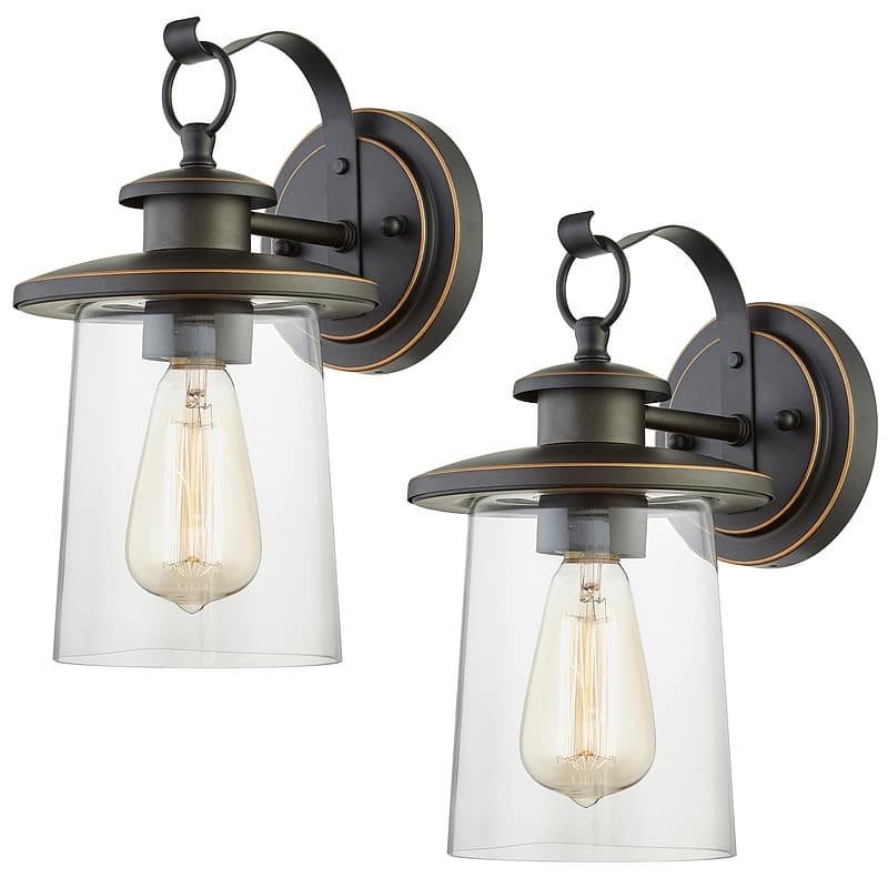 1-Light Outdoor Wall Sconce 2 Pack - 6.62"x8.3"x12"