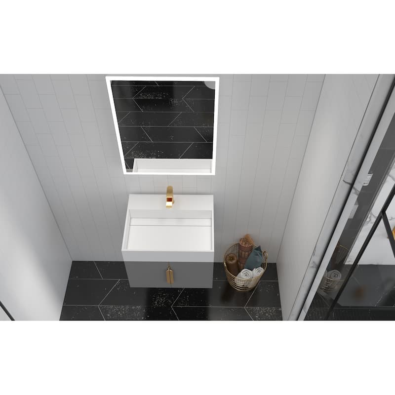 Amazon 24" Wall Mounted Bathroom Vanity Set w/ White Top