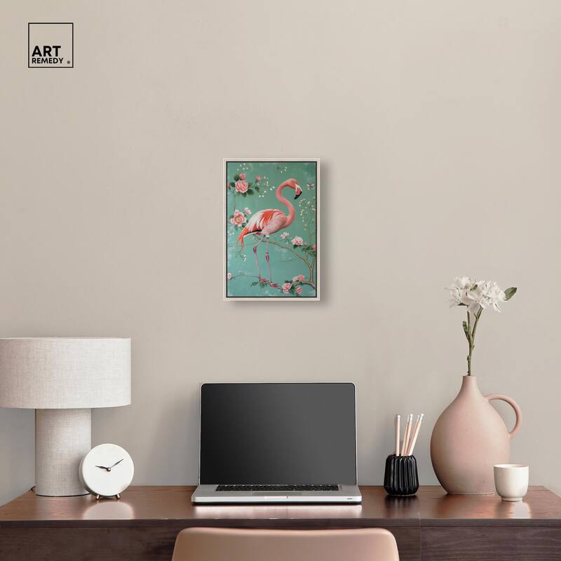 Flamingo's Fable Canvas by Art Remedy