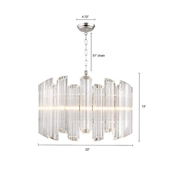 22 Inches Wide Ryder Chandelier Round Multi-Faceted Crystal Waterfall Chandelier