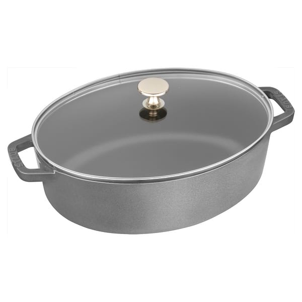 https://ak1.ostkcdn.com/images/products/is/images/direct/f9cc3cec07453a3207916bbd77cec84c7b5abdc9/Staub-Cast-Iron-4.25-qt-Shallow-Wide-Oval-Cocotte-with-Glass-Lid.jpg?impolicy=medium