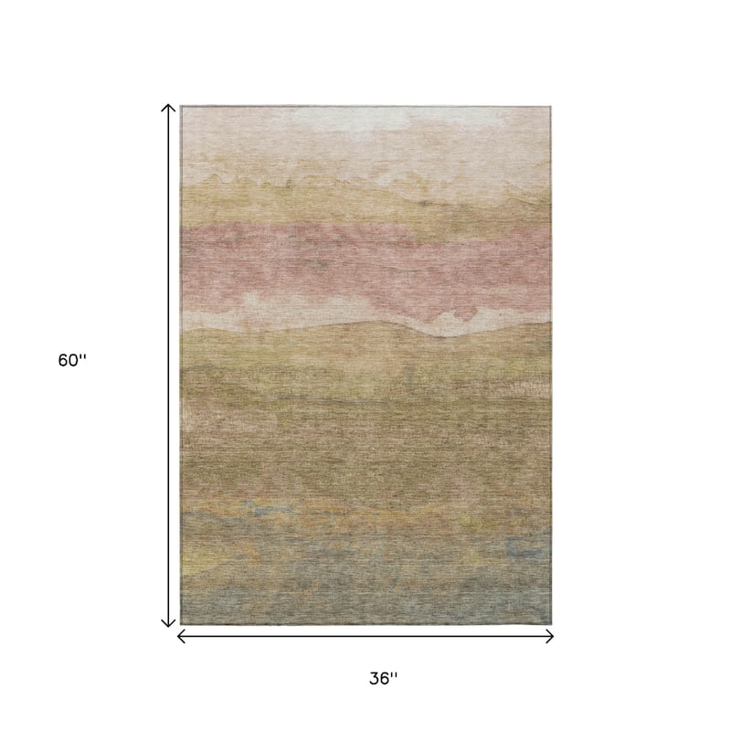 HomeRoots Abstract Modern Rectangle Outdoor Rug