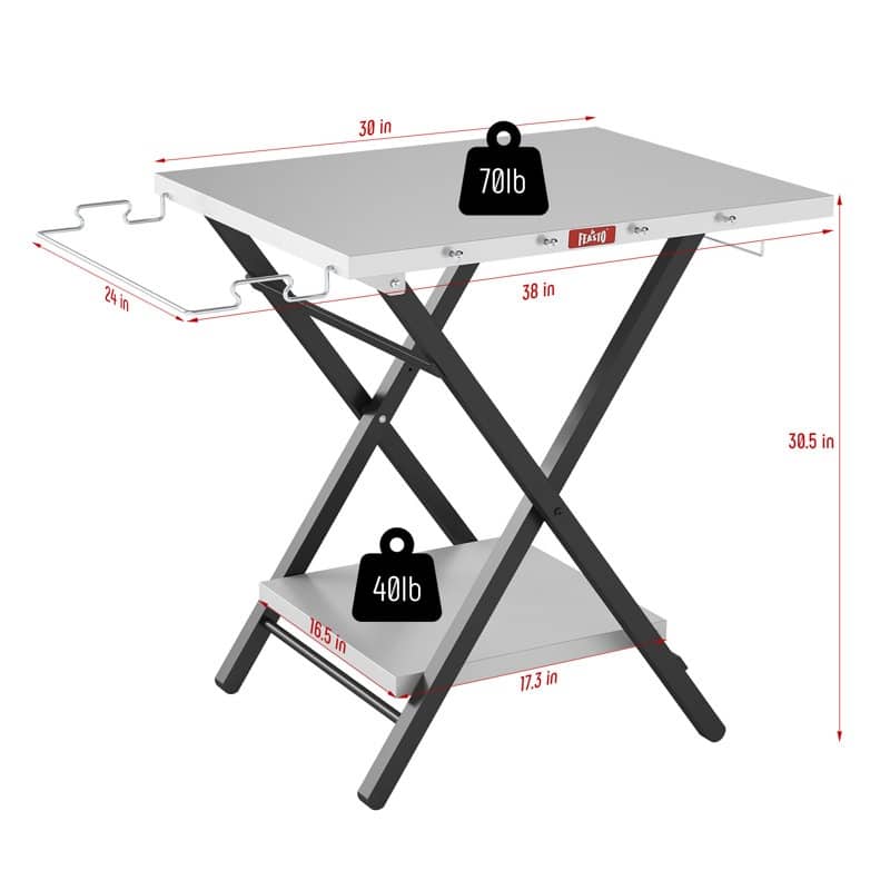 Feasto 24"x 30" Foldable Pizza Oven Stand and Food Prep Table