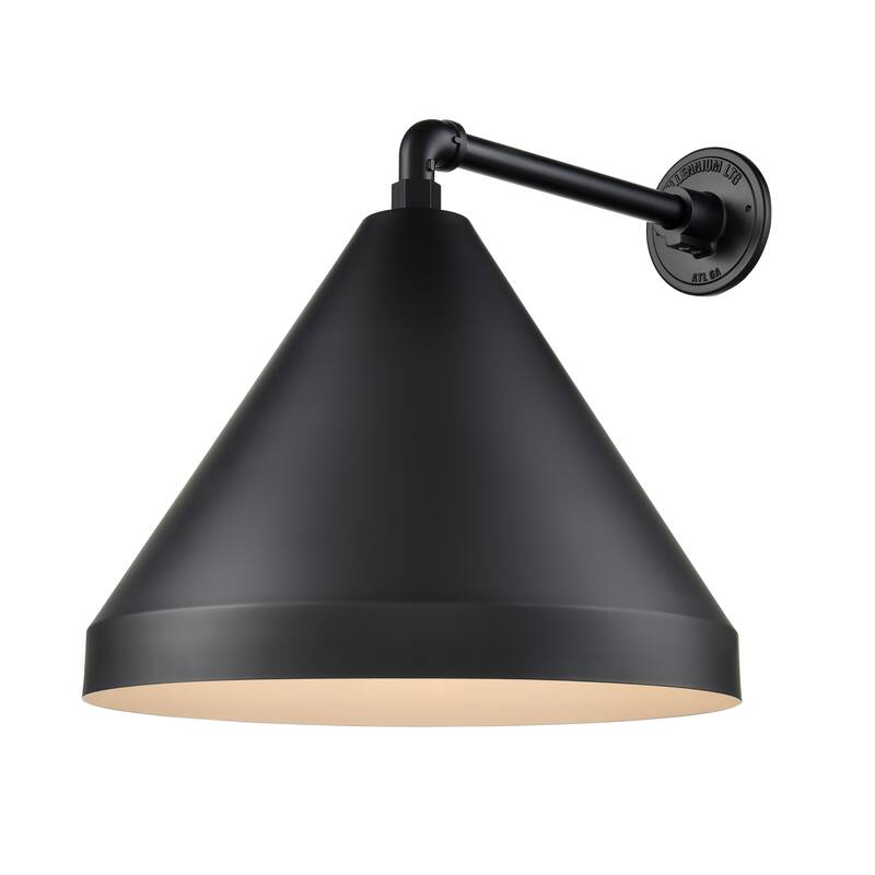 R Series 1-Light Cone Shade Satin Black - Satin Black