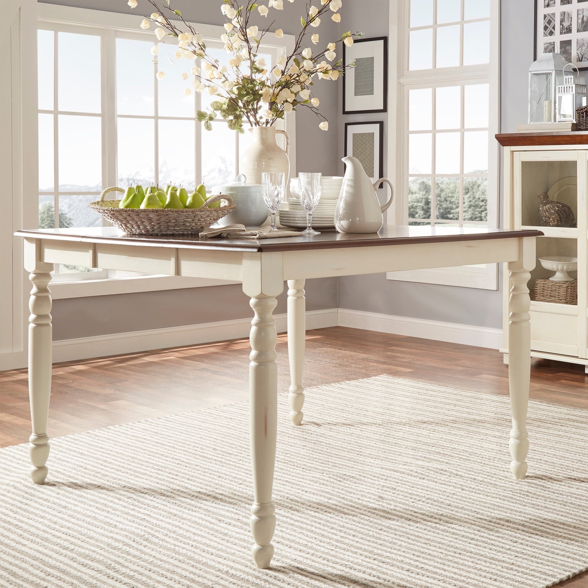 Extendable country sales dining table