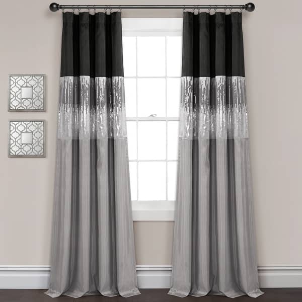slide 2 of 29, Lush Decor Night Sky 100 Percent Lined Blackout Window Curtain Panel Single 42X84 - Black/Gray
