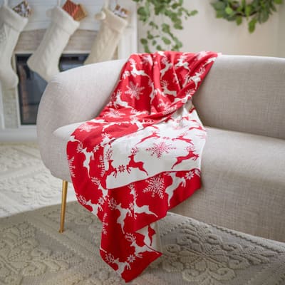 SAFAVIEH Holiday Taryn Dancer Red 50 x 60-inch Throw Blanket