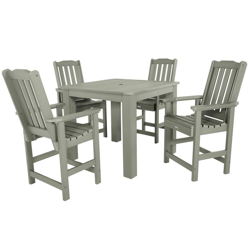 Lehigh 5-piece Outdoor Counter Height Dining Set - 42" x 42" Table - Eucalyptus