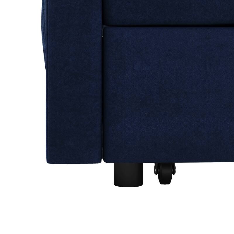 56" Foam 2-Seater Sofa Bed with Pull-Out Sleeper and Adjustable Backrest