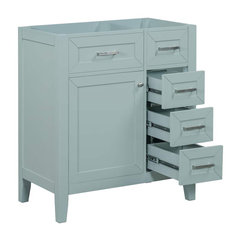 GDFStudio - Avalon 30-Inch Bathroom Vanity Base Cabinet, Multi-functional Cabinet, Solid Wood & MDF Board, Painted Finish
