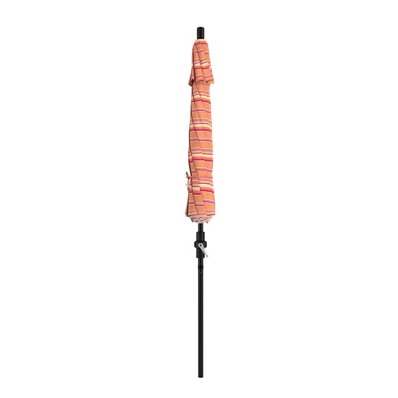 California Umbrella 9' Rd Patio Umbrella Black Aluminum Frame Fiberglass Ribs Crank Lift Collar Tilt, Sunbrella Cilantro