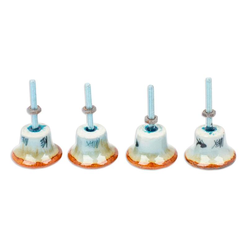Novica Handmade Handy Garden Ceramic Knobs (Set Of 4)