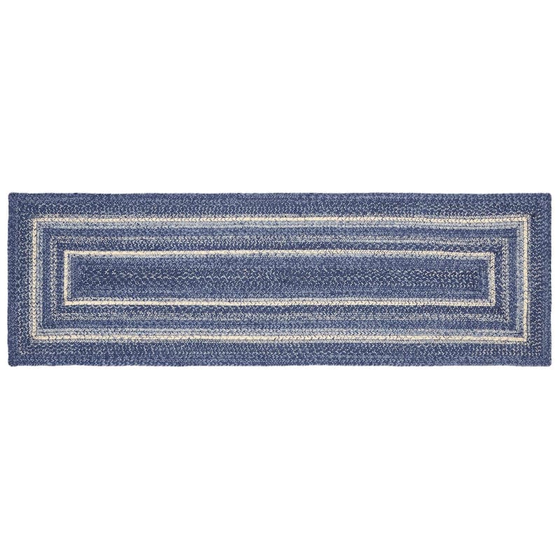 Great Falls Blue Jute Rug/Runner Rect w/ Pad 22x72 - 2' x 6' Runner