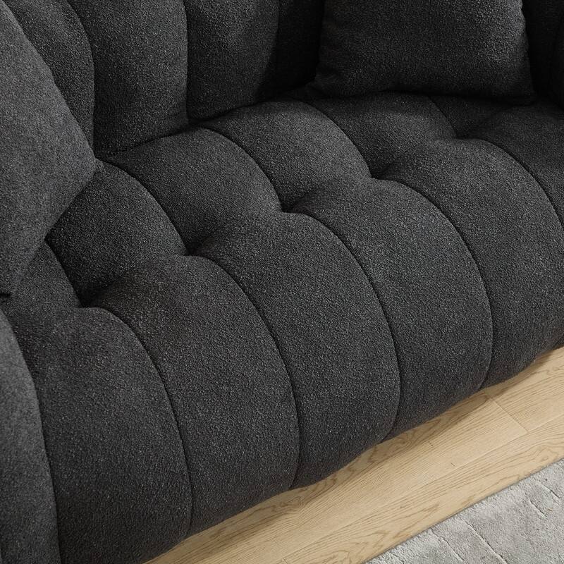 66-Inch Chenille Upholstered Loveseat with Pillows