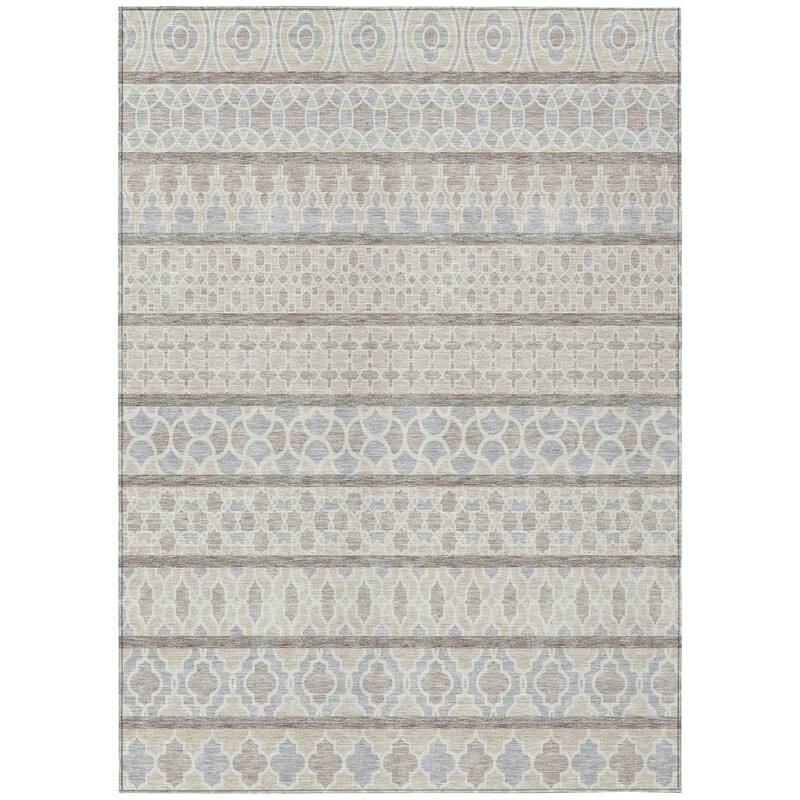 Machine Washable Indoor/ Outdoor Chantille Boho Stripe Rug