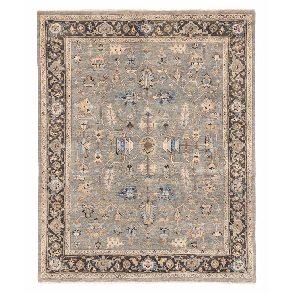 ECARPETGALLERY Hand-knotted Finest Agra Jaipur Teal Wool Rug - 7'11 x 9'7
