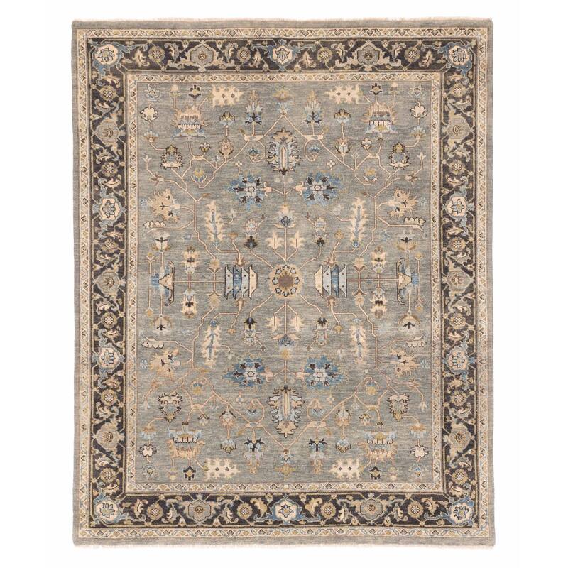 ECARPETGALLERY Hand-knotted Finest Agra Jaipur Teal Wool Rug - 7'11 x 9'7